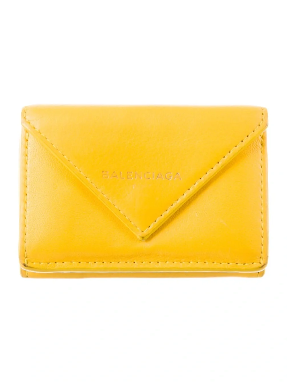 Balenciaga Yellow Papier Mini Wallet